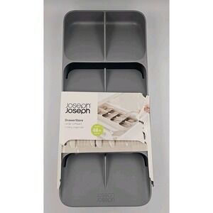 Joseph Joseph DrawerStore Large Compact Cutlery Organizer 48 Piece Holder Gray